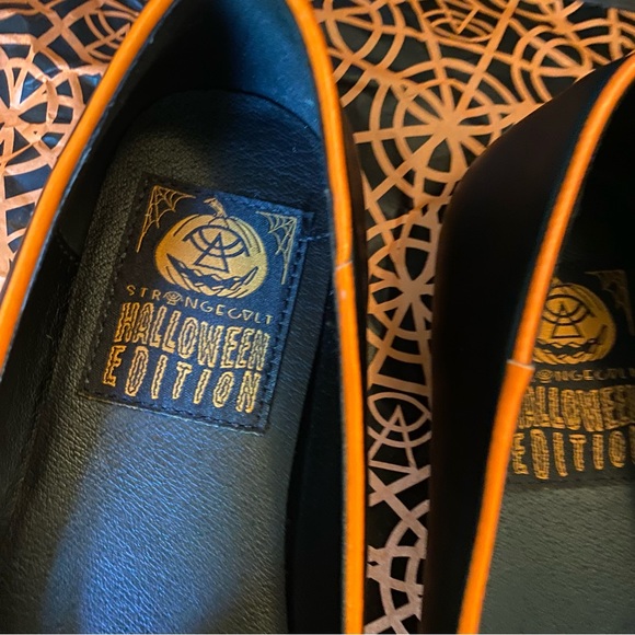 Strange Cvlt Shoes Jack o Lantern Pumpkin Women's Flats Black Orange Used w box - Picture 6 of 9